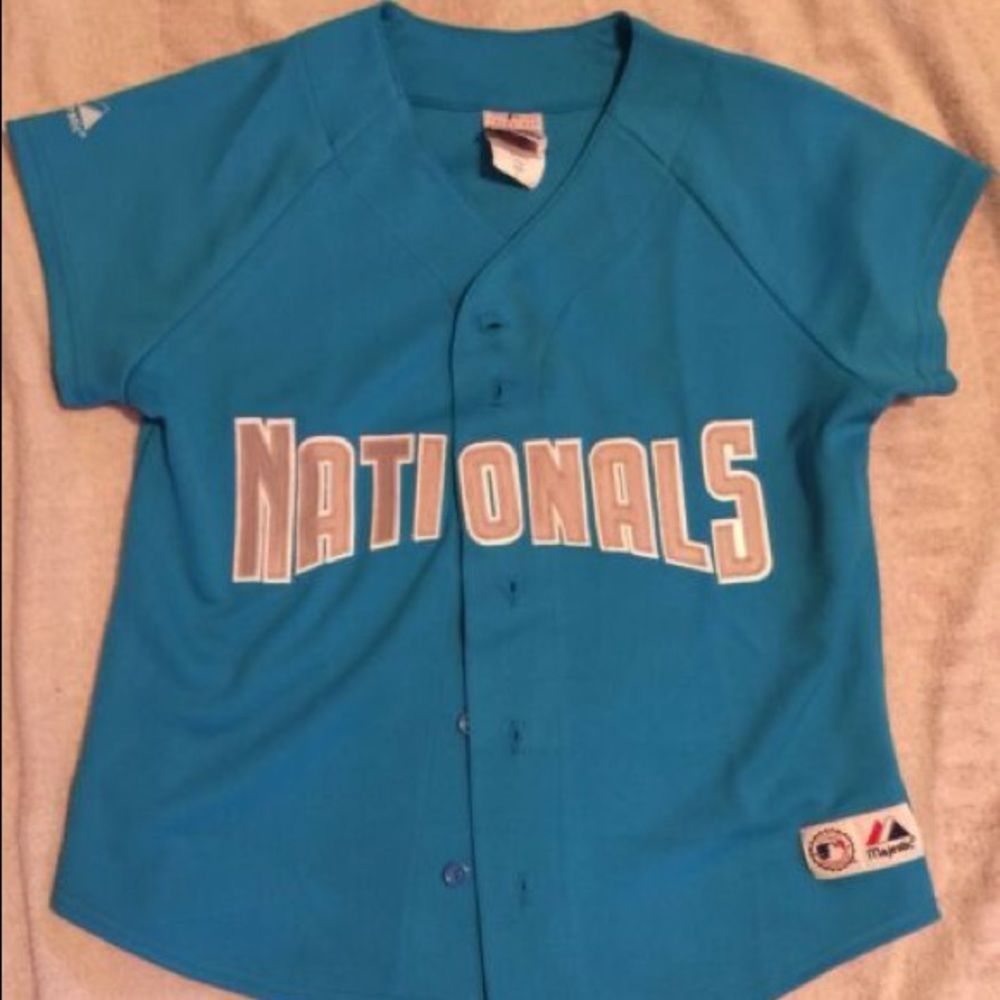 Bran new aqua-colored NATIONALS jersey. Size L.